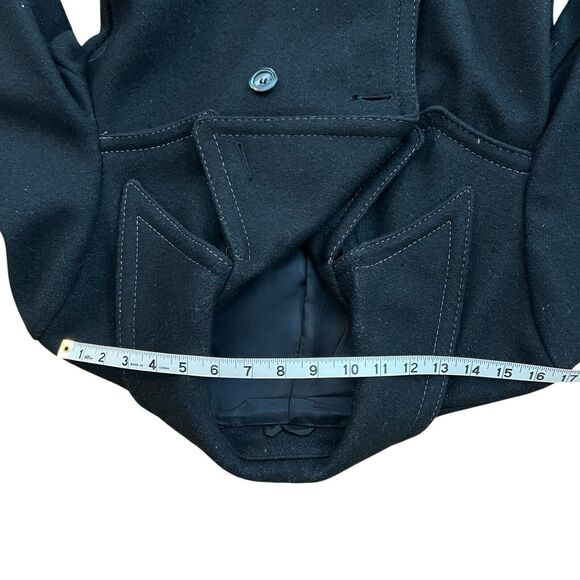 Vintage Esprit by campus Unisex black wool trench coat Lined made USA Small/38 - Picture 11 of 12